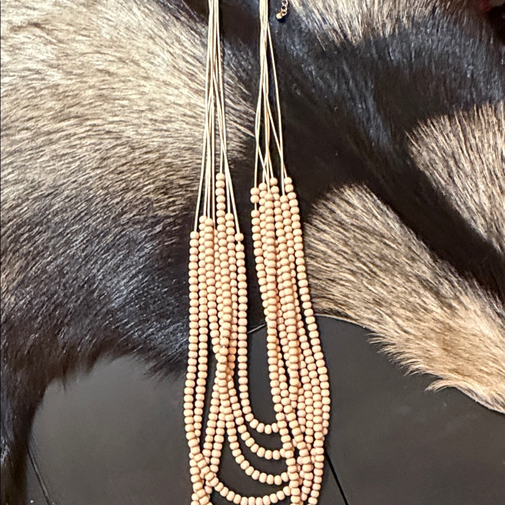 Multi-Strand Cream Beaded Statement Necklace - Women Jewelry